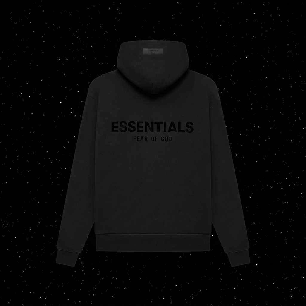 Minimal Logo Hoodie — Black