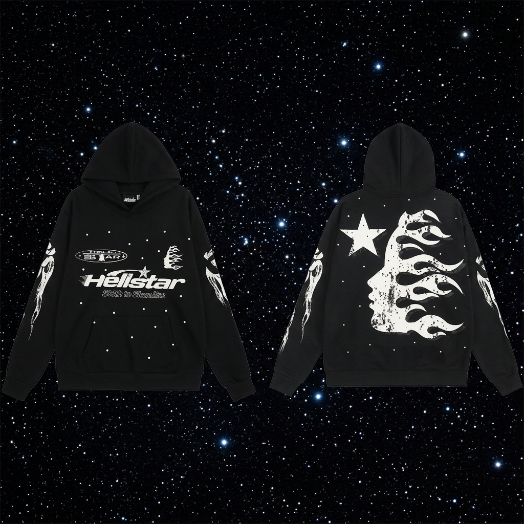 Flame Star Hoodie — Black
