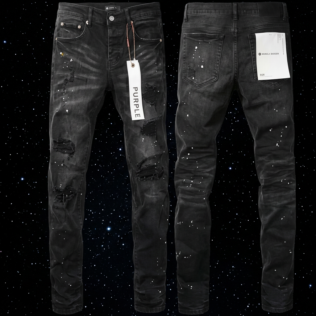 Paint Splatter Denim — Black
